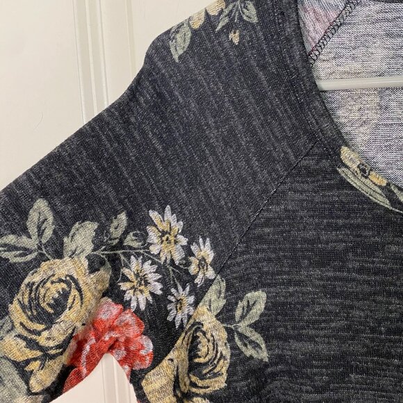 Be Stage S Floral A-Line Dress Made in USA Comfy Stretch Casual Romantic Boho - Picture 6 of 8